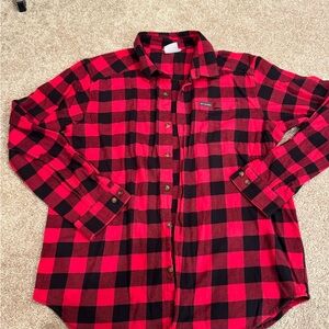 Columbia Red and Black fleece Plaid Men's Shirt